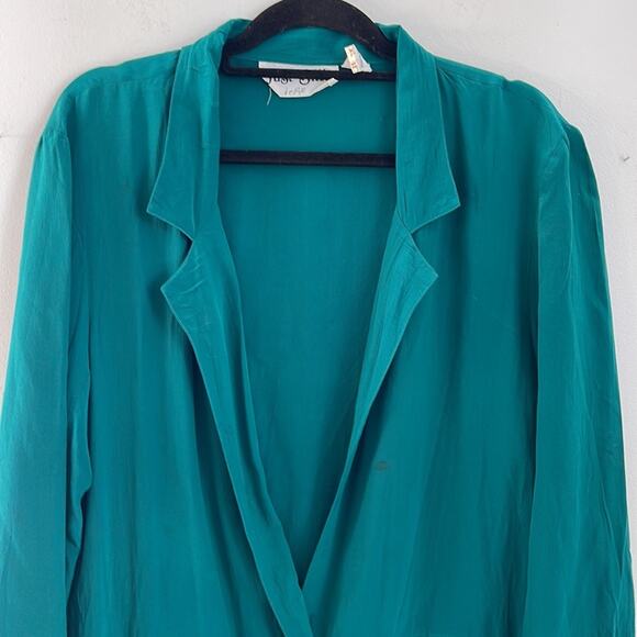 Vintage Just Silk unlined unstructured light weight one button oversized blazer - Picture 2 of 7